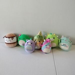 Squishmallows 7 Assorted Plushies  Plush Stuffed Toys Cactus Cat Dragon S'mores